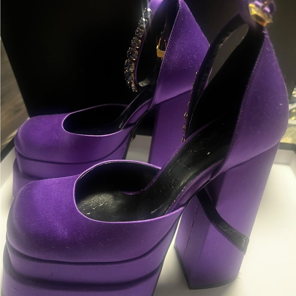 Versace Vibrant Purple Platform Heels